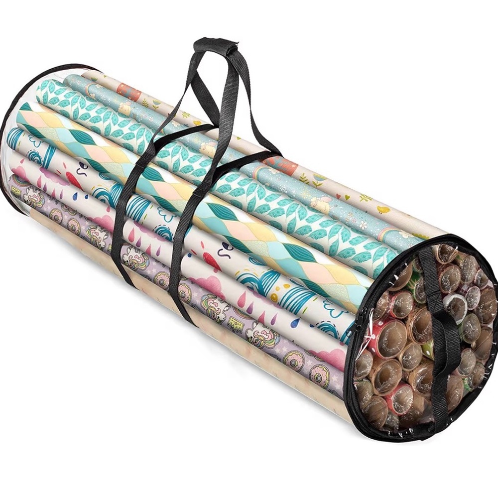 Clear Wrapping Gift Paper Storage Bag Organizer